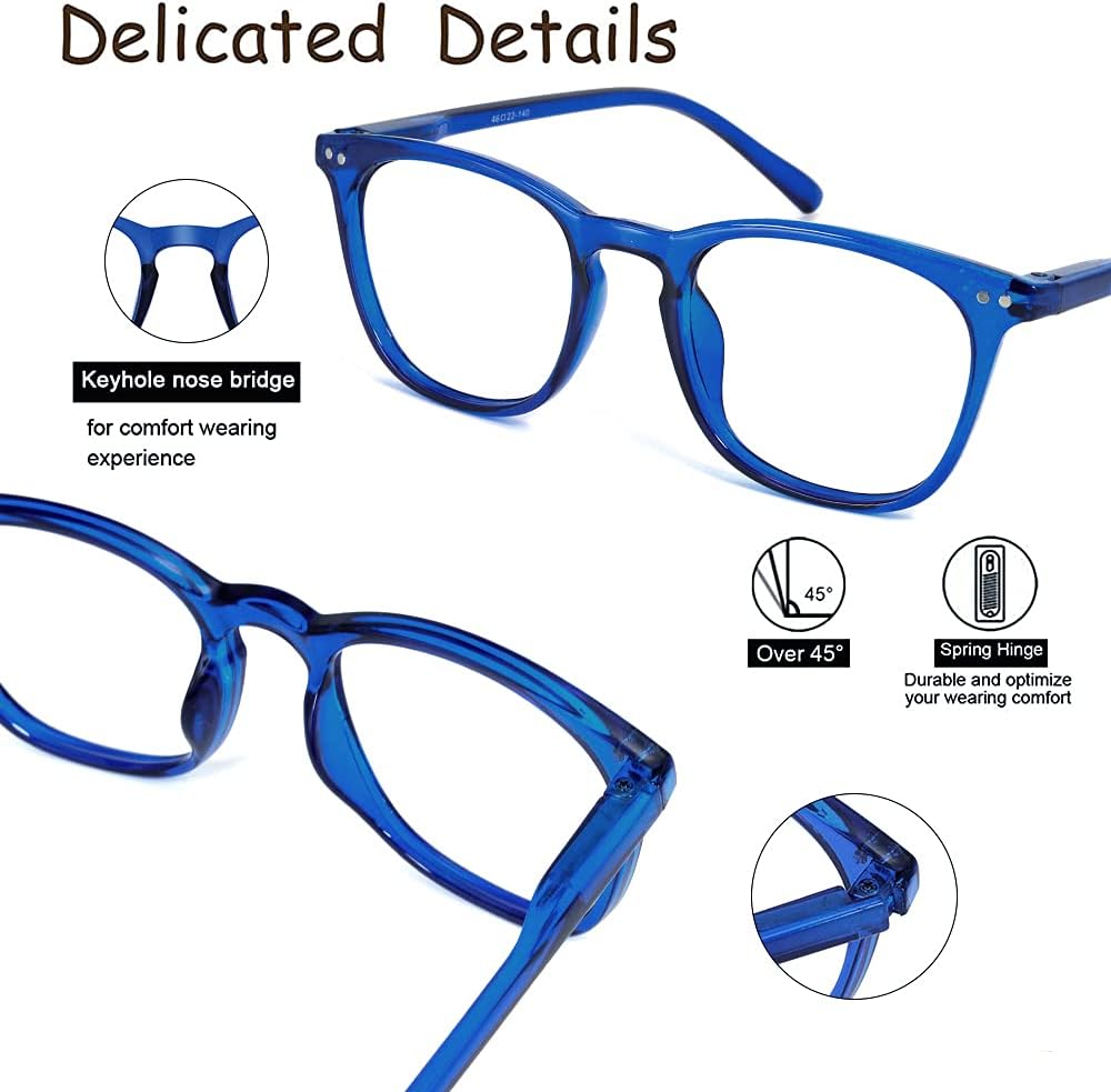 JiSoo Womens Reading Glasses 1.0, Trendy Readers Glasses Women, Lightweight Ladies Magnifying Glasses for Reading Blue - Image 5