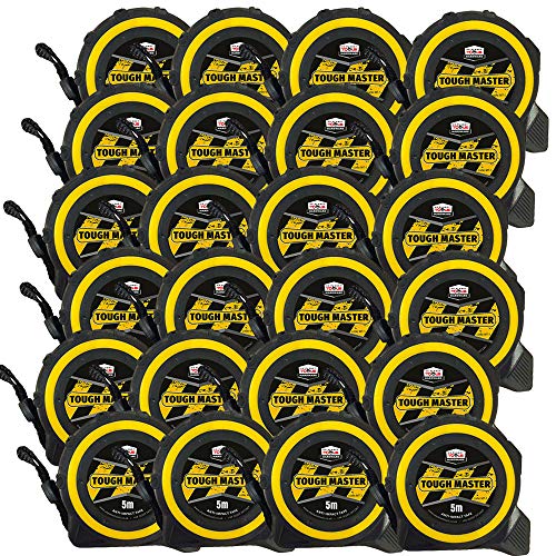 Toughmaster Lot de 24 rubans à mesurer de poche métrique/impérial 5 m x 25 mm Cover