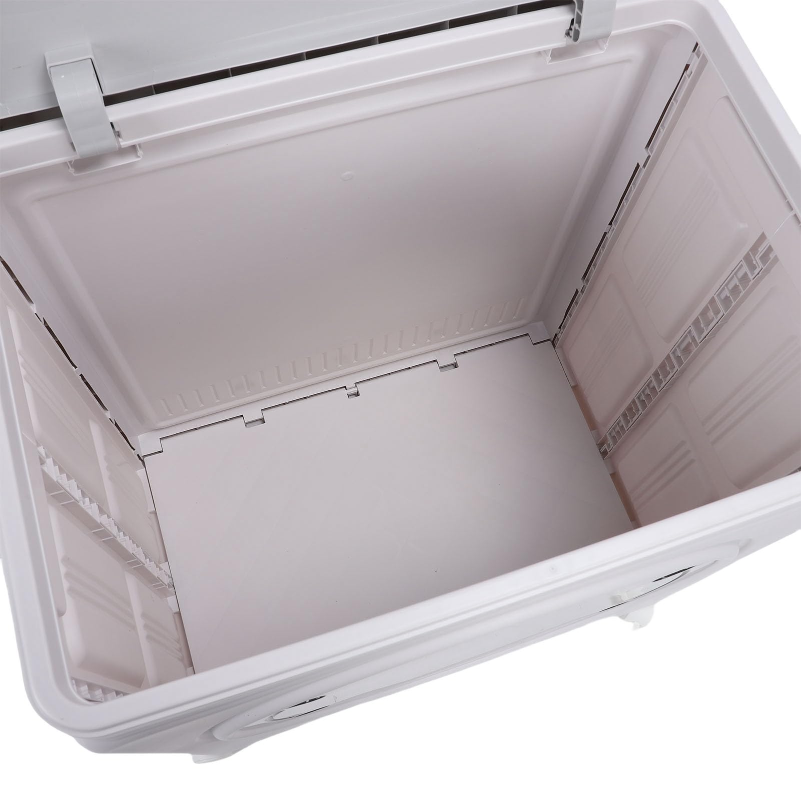 Pojemnik na Ubrania, PP HIPS Organizer na Ubrania do Układania w Stosy 58 X 40 X 68 Cm Składany z pokrywką Przednie Drzwiczki i Kółka do Sypialni Szafa w Akademiku Garaż Kołdra Książki