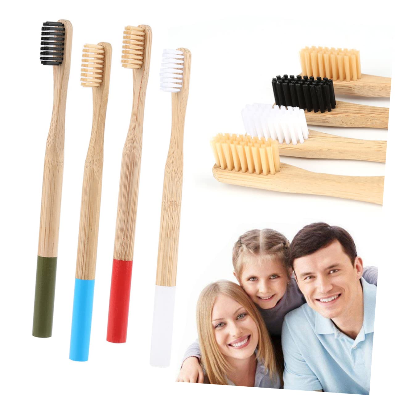 FRCOLOR 3 Set Spazzolino Viaggio Adulti Sensibile Eco Chiave Dente Adulto Ultra Morbido Scovolini Per Denti Spazzolini Denti Scovolini Dentali Bambù Arancia 4 Pezzi*3