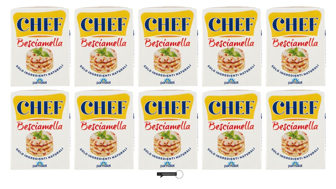 Parmalat Chef Besciamella, Salsa Besciamella Classica, Confezione da 10 x 200 ml, Solo Ingredienti Naturali, + portachiavi italy shop service