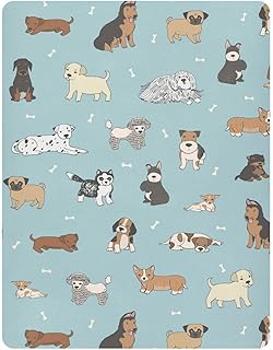 Puppies Fitted Crib Sheet for Boys Girls Baby Crib Sheet Crib Mattress Sheet Soft Baby Sheets for Standard Crib Mattress,39 x 27 in