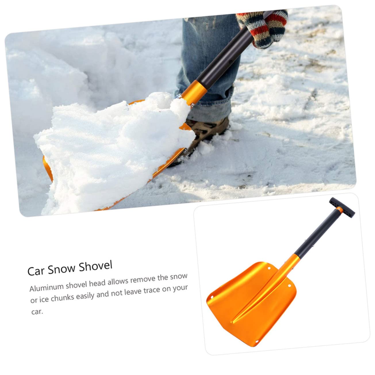 Pelle à Neige en Alliage D'aluminium Pliante Rétractable pour Voiture
