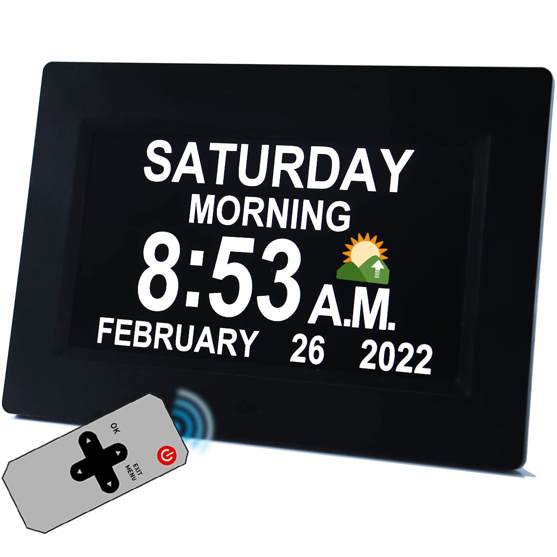 Buy 2022 New, 19 Alarms Digital Clock with Sun Moon Icons, Custom Reminders and Calendar Clock