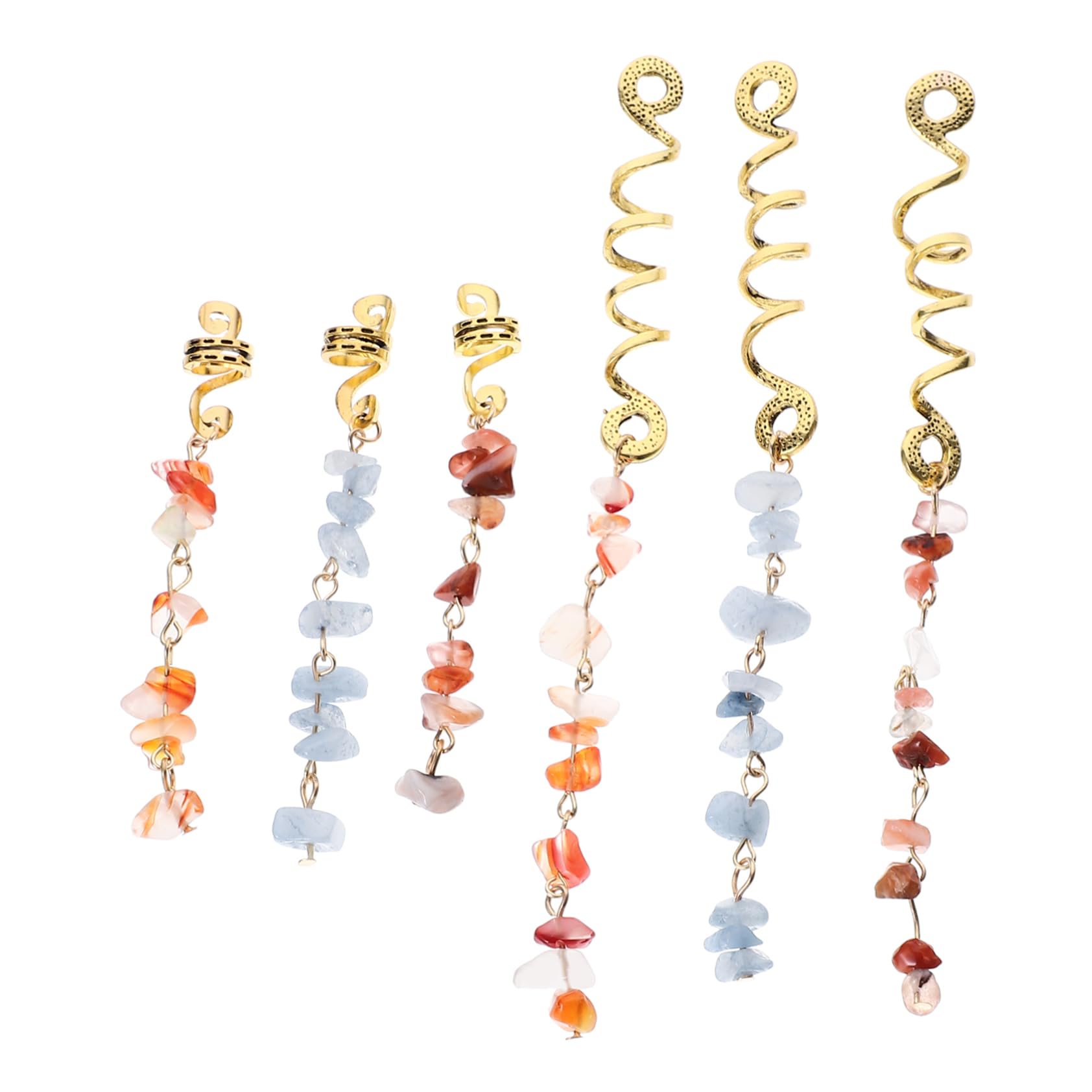 FRCOLOR Lot de pinces à cheveux, en épingle à cheveux, blanches, accessoires tressés, bijoux en spirale, pendentif, anneau de cheveux, corde à cheveux, outil en pierre naturelle