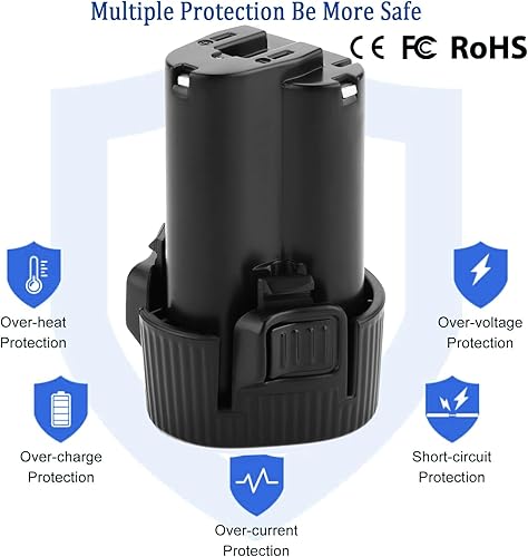 Miniatura 5 de Paquete de 2 baterías de repuesto de 3.5Ah para Makita 10.8V-12V Max BL1014 BL1013 DF030D DF330D FD01ZW LCT203W CL100DW 194550-6 194551-4 195332-9