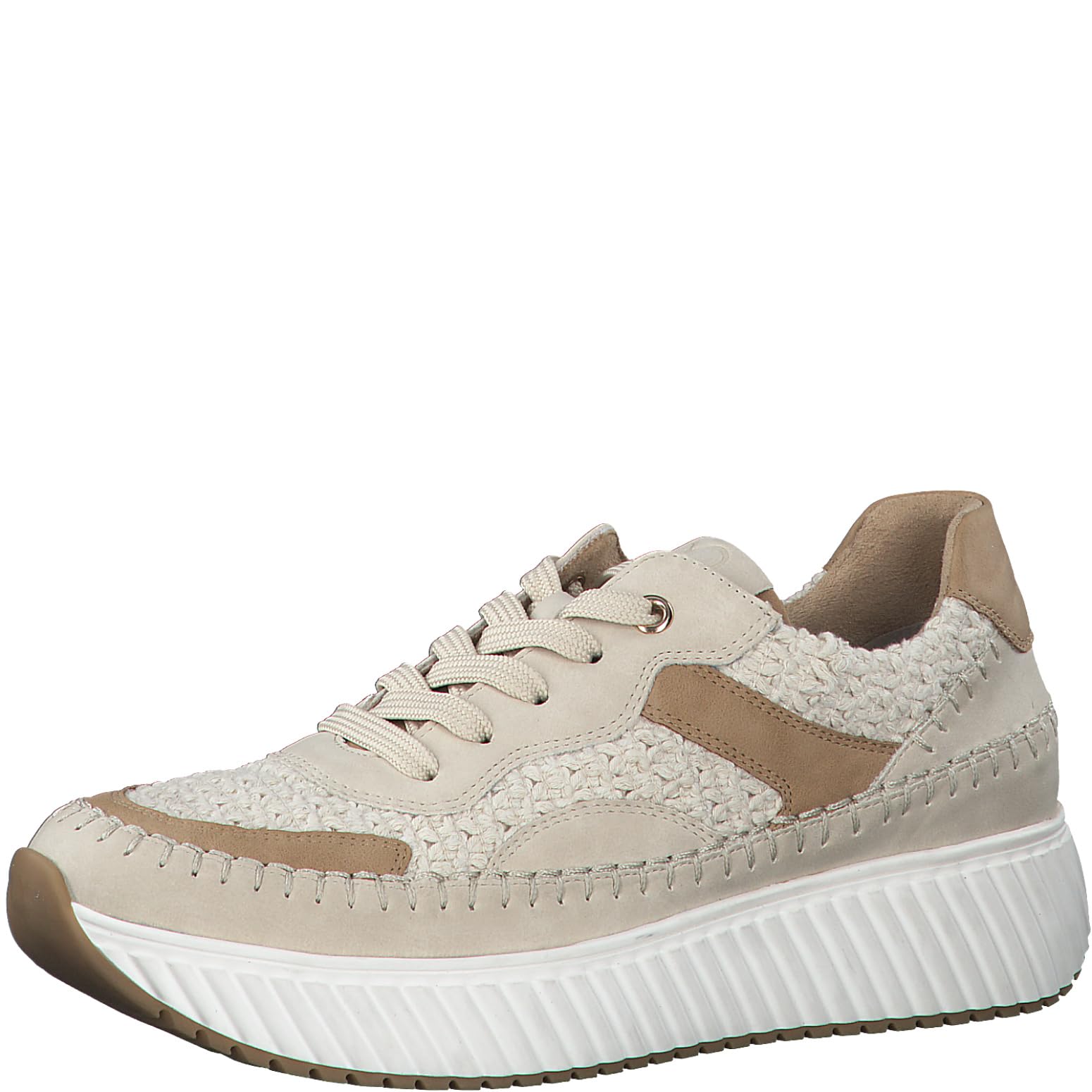 MARCO TOZZI Women's 2-23733-42 Sneaker, Cream Comb, 4