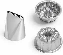 Kit Forma Suiça Decorada 3 (P) + Bico Para Confeitar Em Inox 789