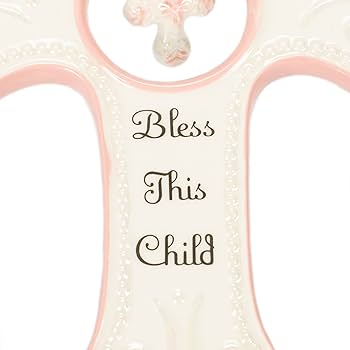 Amazon.com: DEMDACO Bless This Child Soft Pink 7 x 5