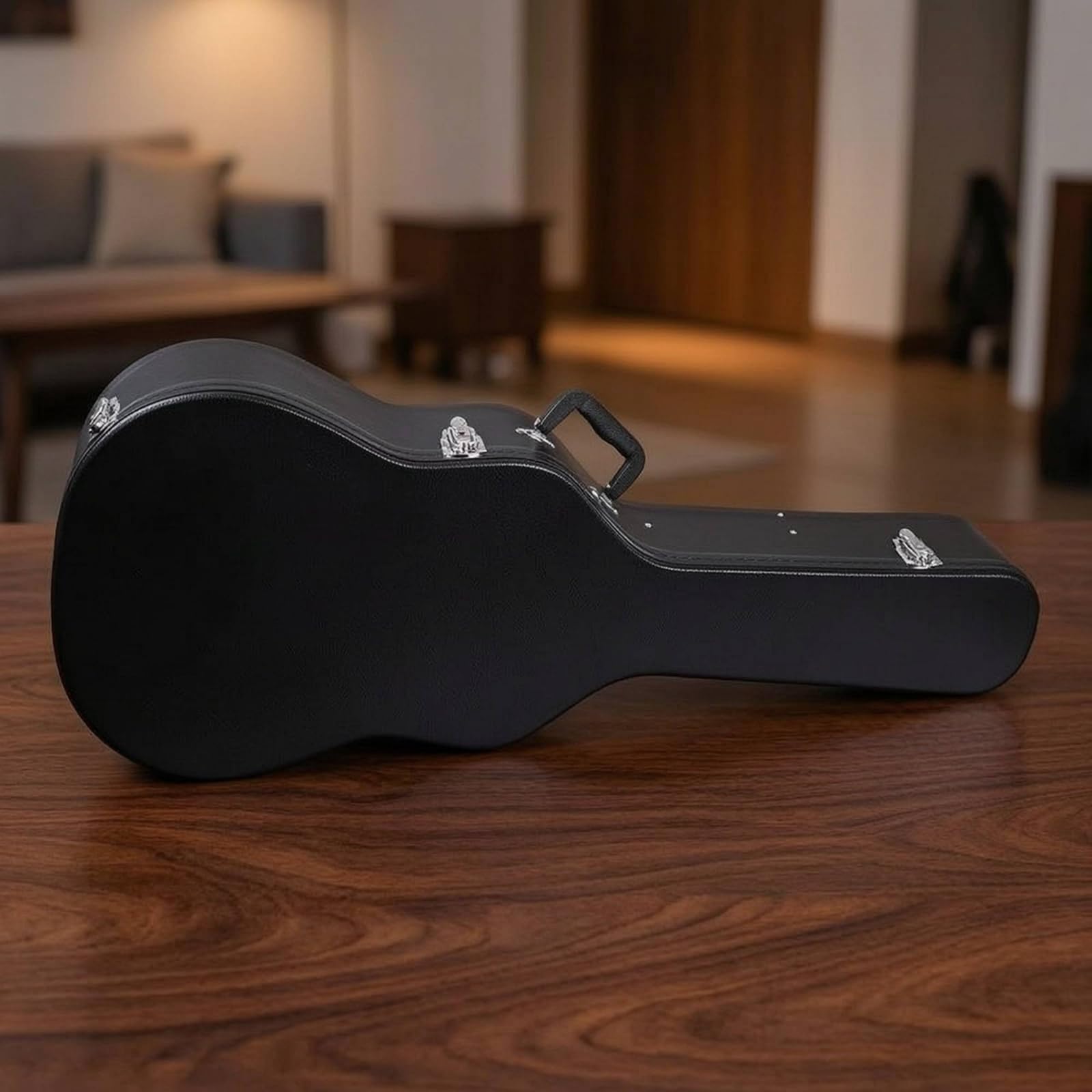 TISHITA Estuche para Guitarra Acústica Estuche Rígido Funda Protectora Caja de Transporte Carcasa de Almacenamiento con Exterior de PVC Antigolpes y Interior