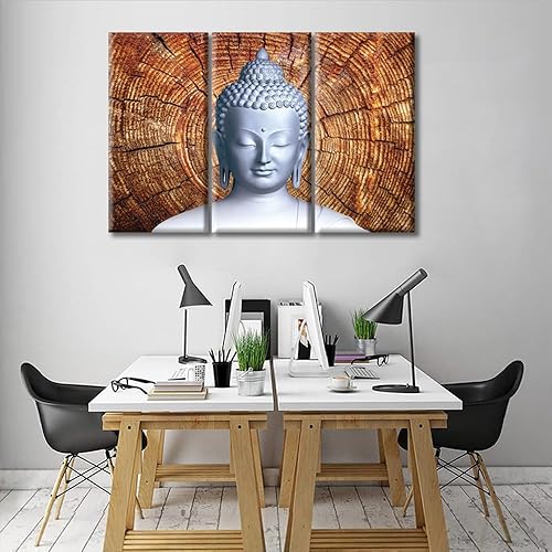 Vista 63 de TUMOVO Wall Art for Living Room Buddha Sculpture Flower Paintings Canvas Wall Art 3 Panel Wall Art Canvas Artwork Wall Decor Large Wall Decor Canvas