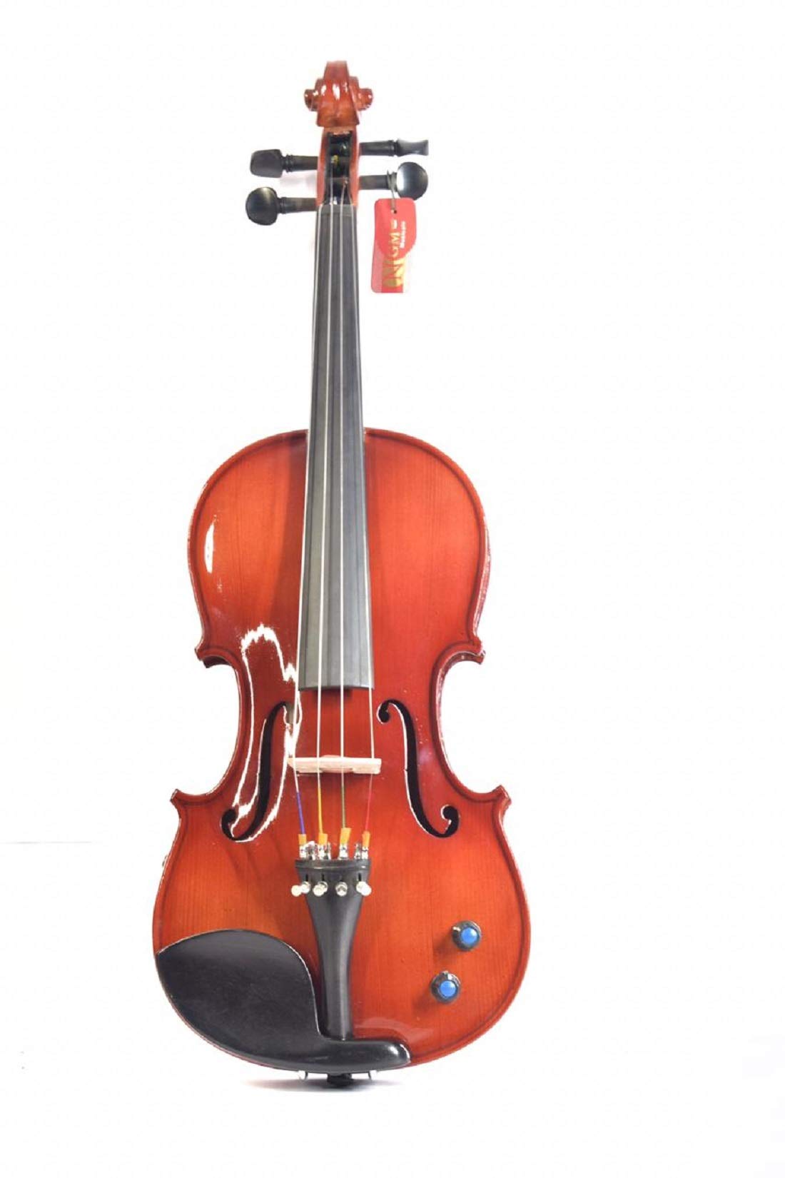 NGM Musicals Handcrafted Solid Wood Acoustic Electric Knob Pickup Violin with Carrying Case, Rosin, Bow-image-35
