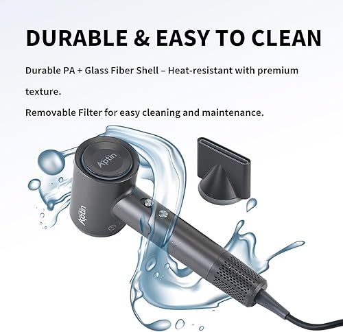 Miniatura 8 de Secador de pelo iónico, doble protección contra sobrecalentamiento y cuidado de iones antiestático, viento de alta velocidad, bajo ruido, 2 ajustes