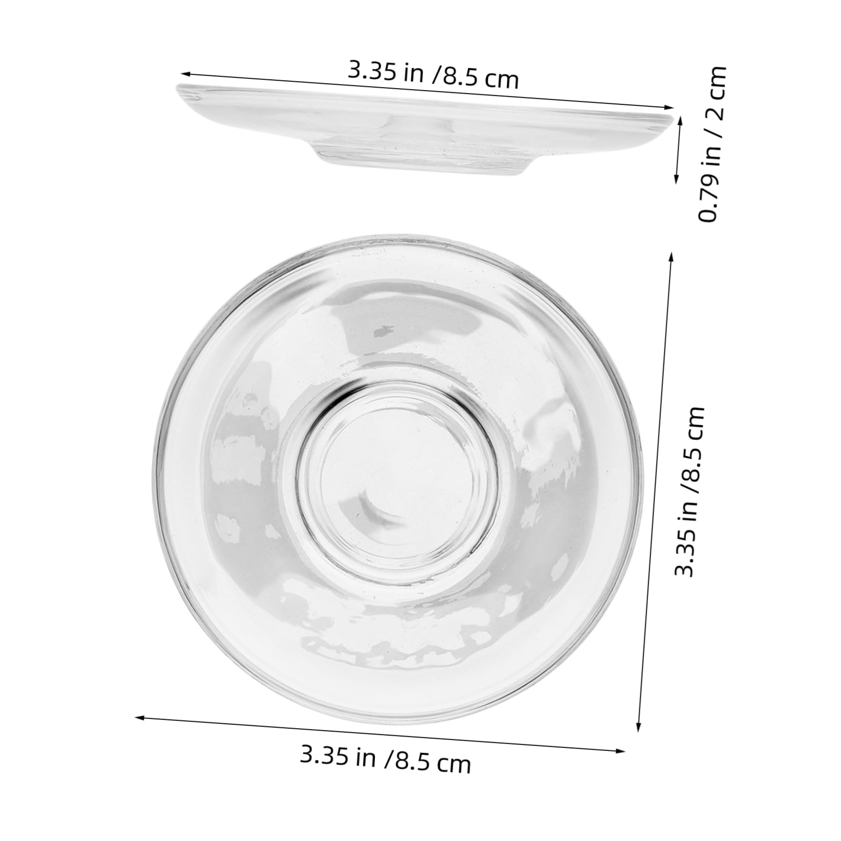 OFFSCH Glass Saucers 2 Pack Round Decorative Saucers Snack Storage Dishes for Tea