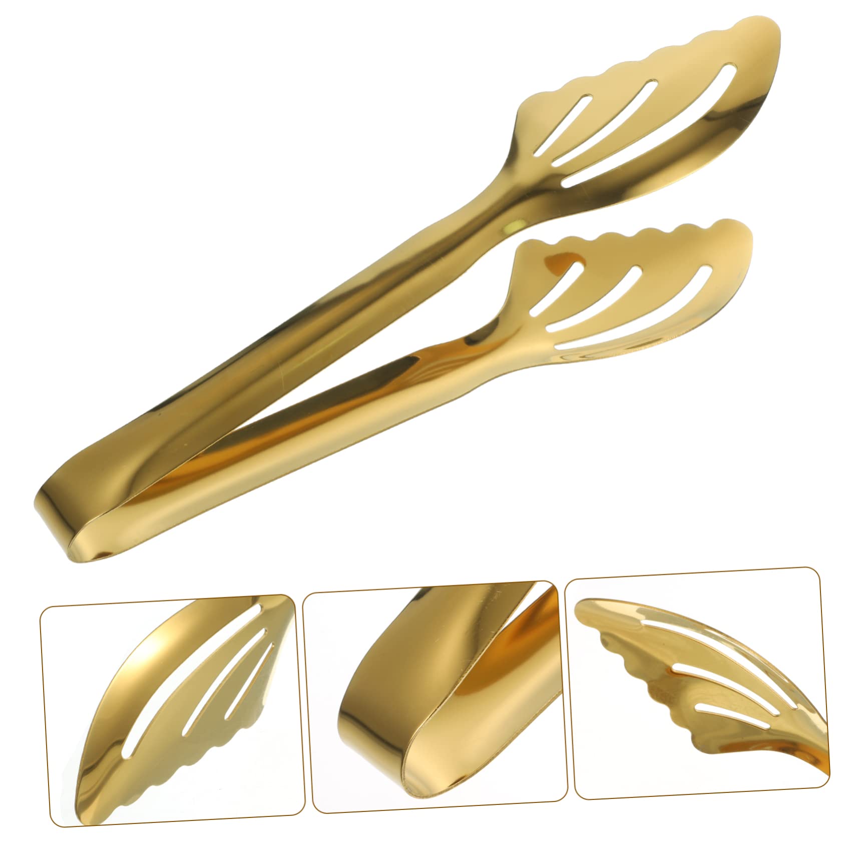 Cabilock Buffet Serving Tongs Stainless Steel Food Tongs for Baking Grilling Catering Kitchen Tool for Desserts Bread Appetizers More