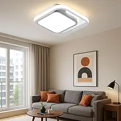 Luminária LED Luz Plafon Teto Quadrado Sobrepor 24w 3 em 1 (Quente, neutro, fria) Modelo Outy Branco