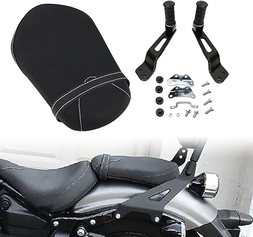Miniatura 4 de AUFER Cojín para asiento de pasajero trasero de motocicleta con soportes de clavija de pie compatible con Yamaha Bolt XV950 XVS950 R-Spec 2014-2023