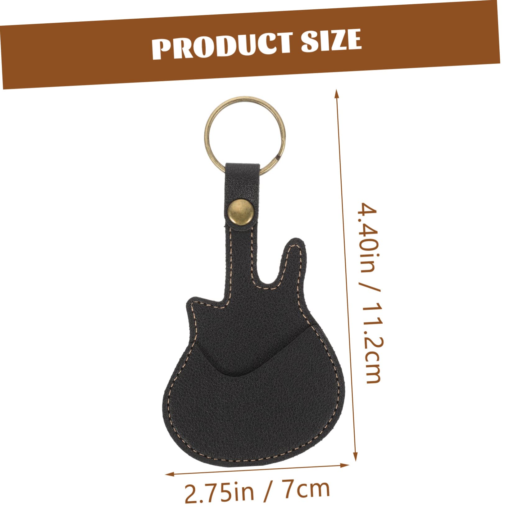HANABASS Guitar Holder Bag Durable PU Leather Storage Organizer with Chain Lightweight Guitar Picks Storage Container for Convenient Carrying and Protection