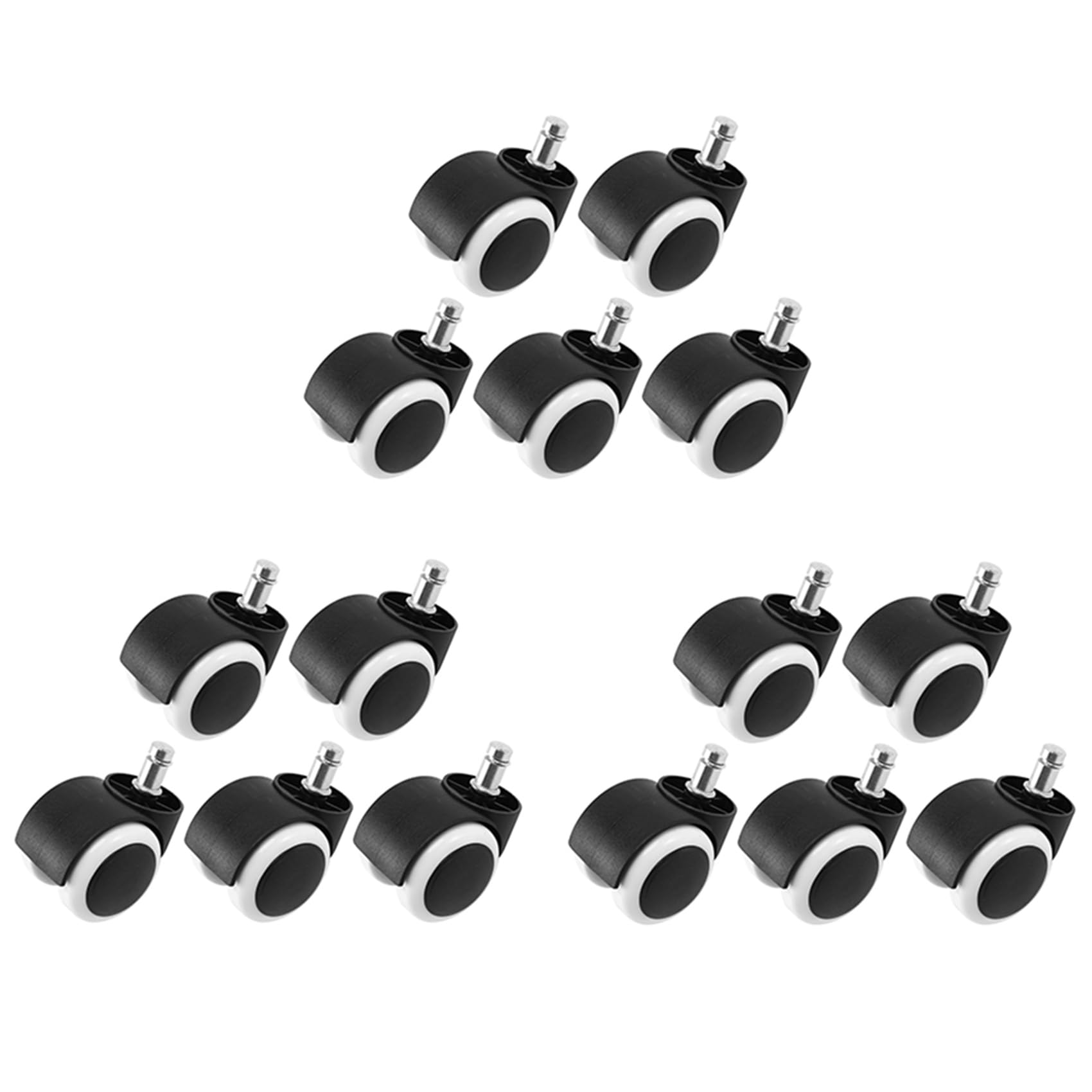 Jnchdghwa Black&White 50Mm Chair Roller Castor Wheels - Set Of 15