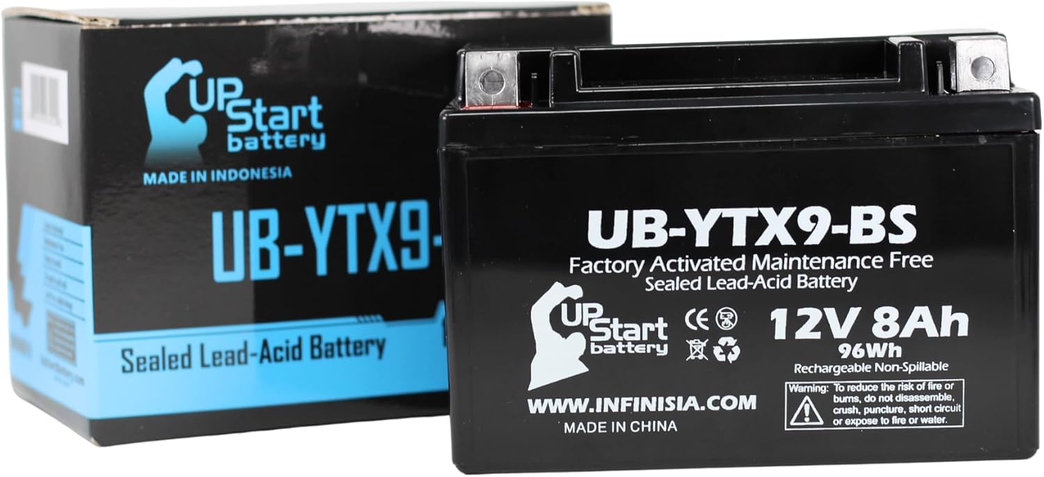 Replacement for 2006 Suzuki LT-Z400 Quadsport 400CC Factory Activated, Maintenance Free, ATV Battery - 12V, 8Ah, UB-YTX9-BS