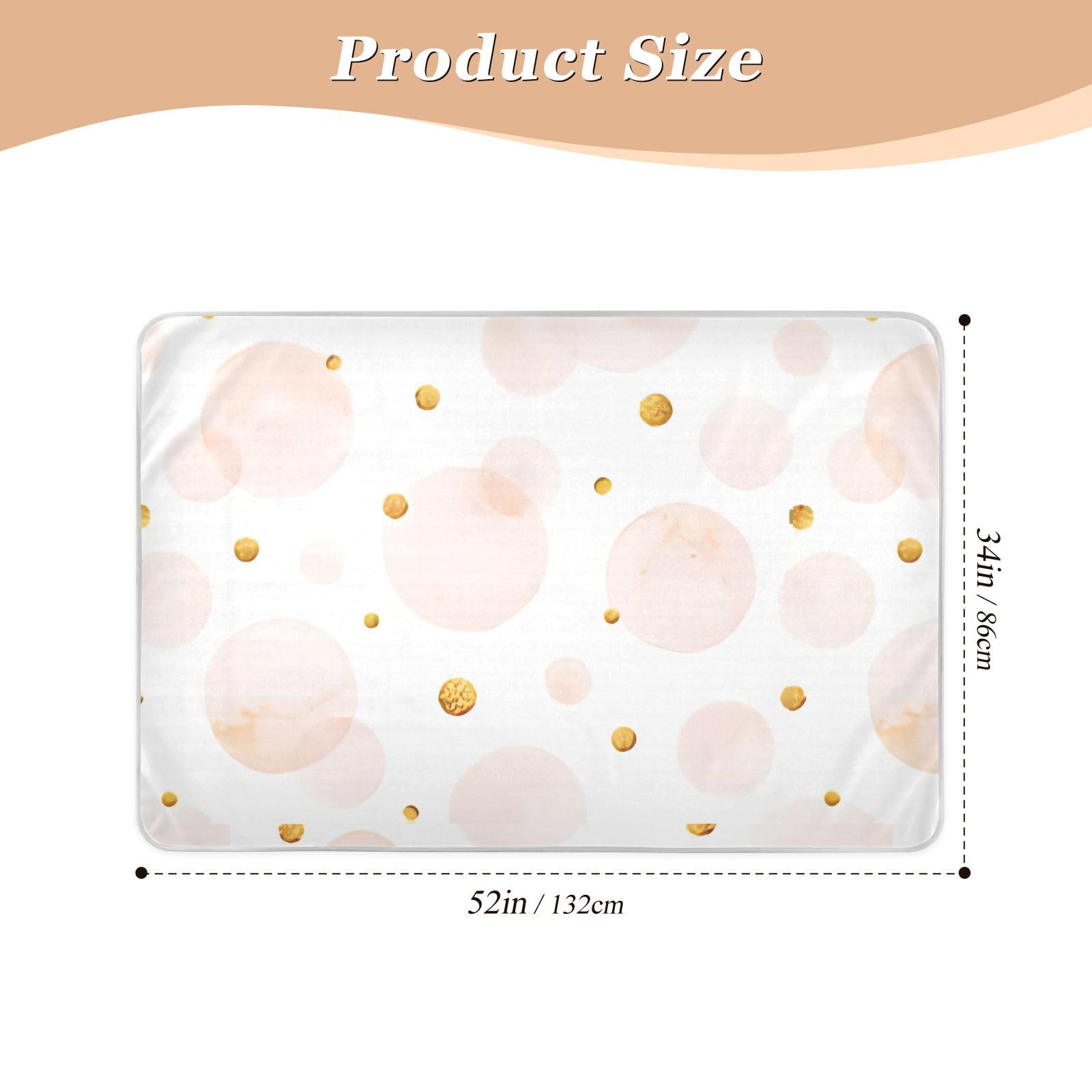 Watercolor Light Pink Polka Dot Bed Pads Washable, Waterproof Washable Bed Pads, Reusable Incontinence Bed Pads