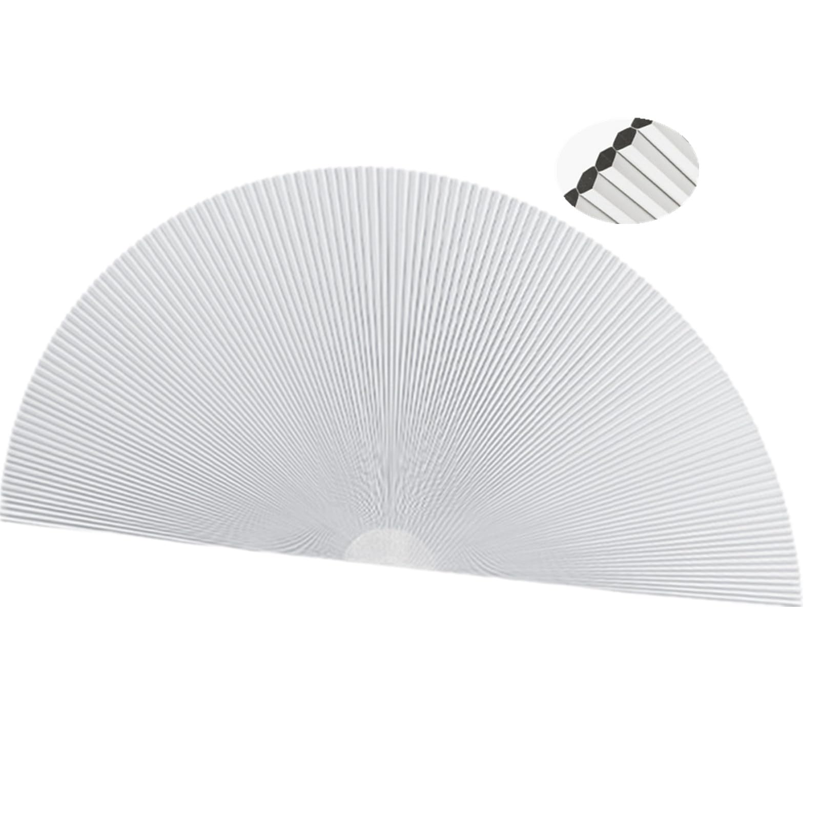 Arch Window Blackout Shades,Cellular Half Round Window Shade,Self Adhesive No Drill 90% Shade Pleated Blinds Window Moon Cover Easy to Cut and Install