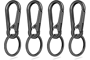 4 Pack Ultra-Durable & Versatile Keychain Carabiner Clips for Maximum Convenience