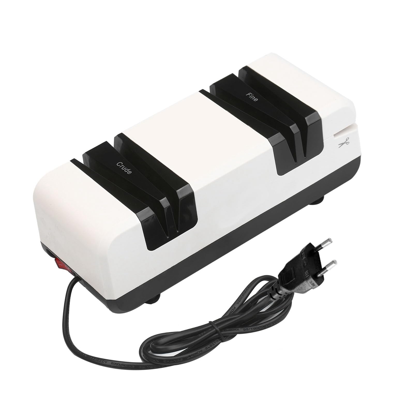 Domary Elektryczna Ostrzałka do Noży Nożyczki Automatyczna 2-stopniowa Ostrzałka Koła Korundowe 15 Stopni do Kuchni Domowej, z Silnikiem Miedzianym