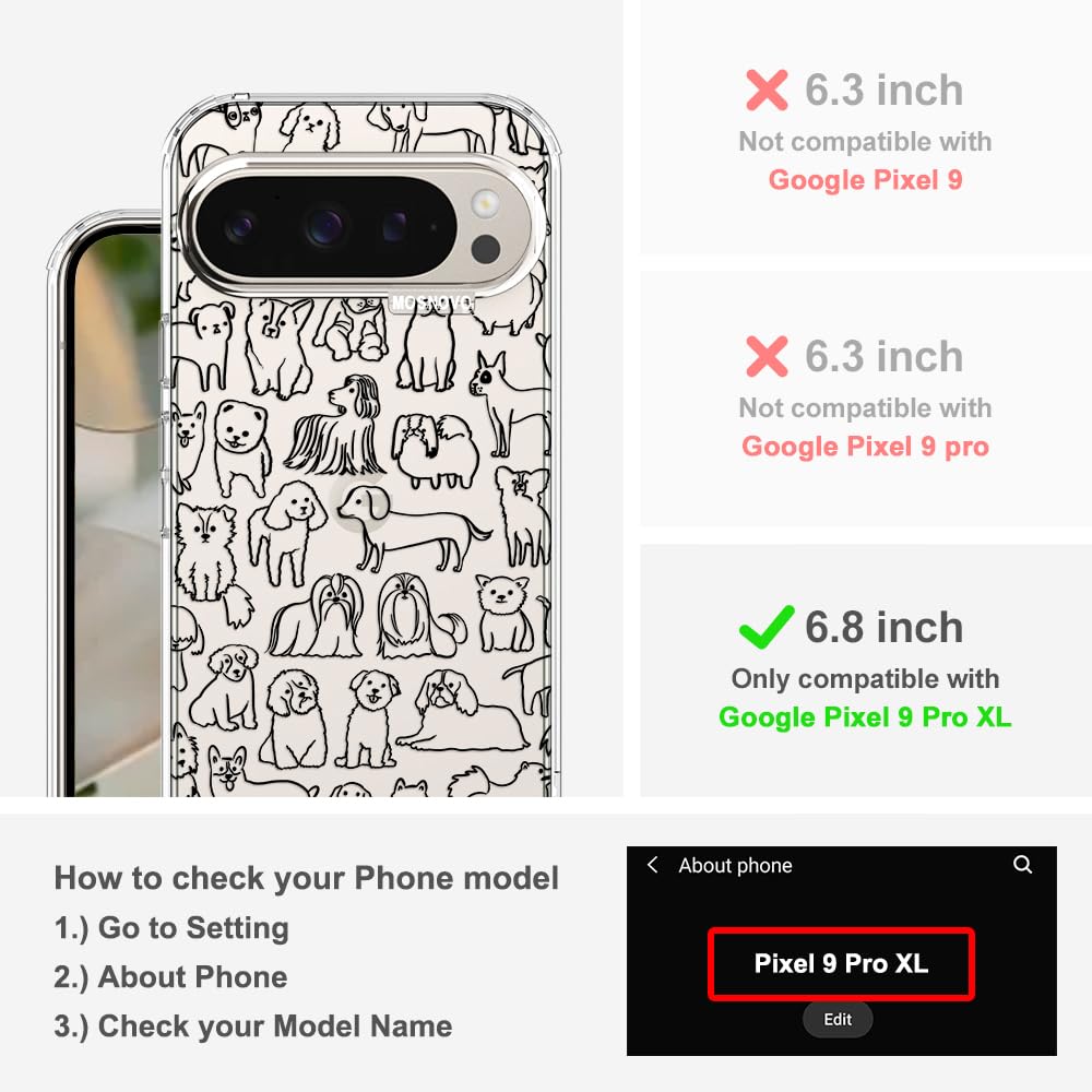 MOSNOVO Case for Google Pixel 10 & Pixel 10 Pro, [Buffertech 6.6ft Military-Grade Drop Protection] [Anti Peel Off Tech] Clear TPU Bumper Phone Case Cover Design - Cute Cherry — view 312