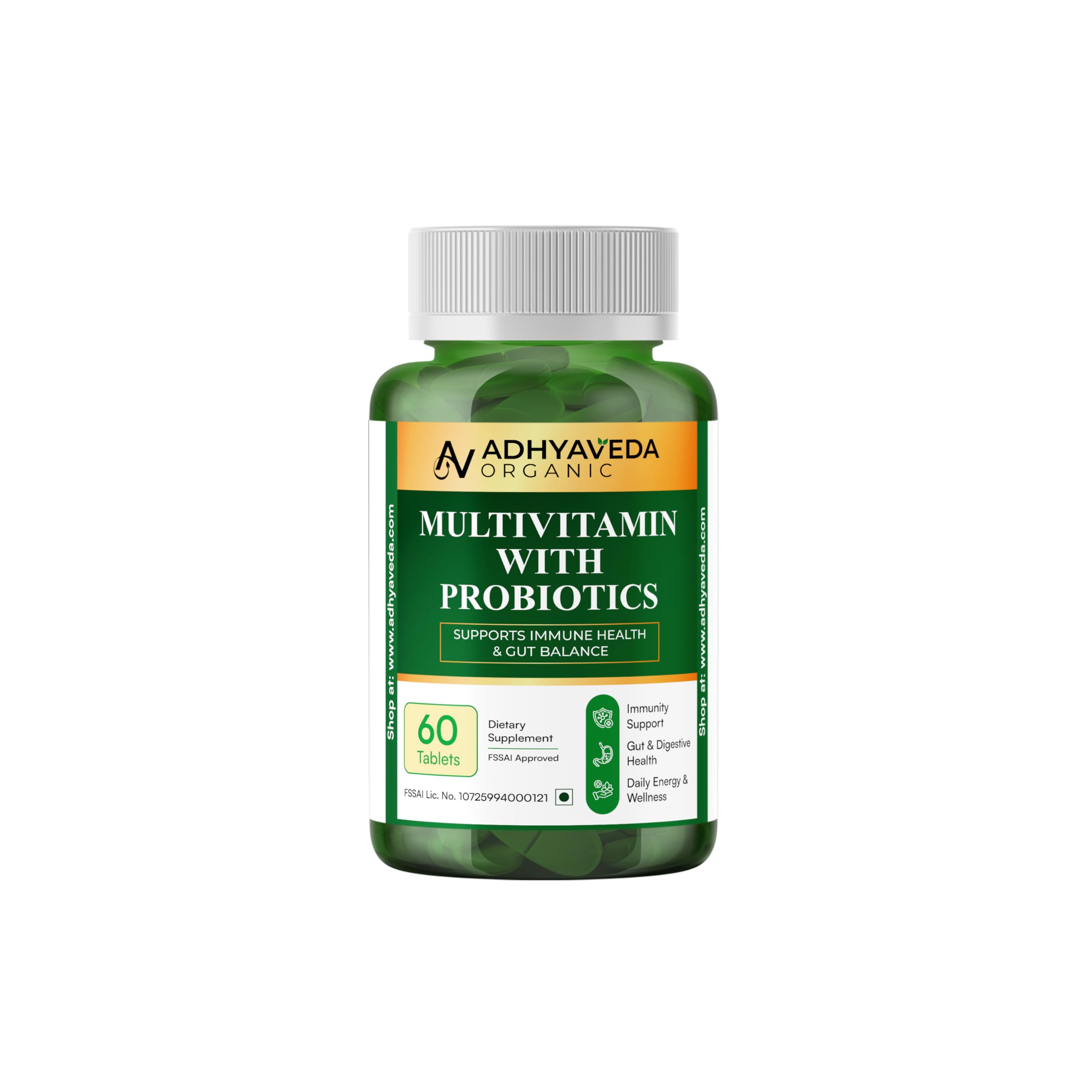 Multivitamin with Probiotics for Men & Women | 25+ Vitamins, Minerals & 5 Billion CFU Probiotics | Supports Immunity, Gut Health, Energy & Daily Wellness | Vegan, Non-GMO | 60 Tablets