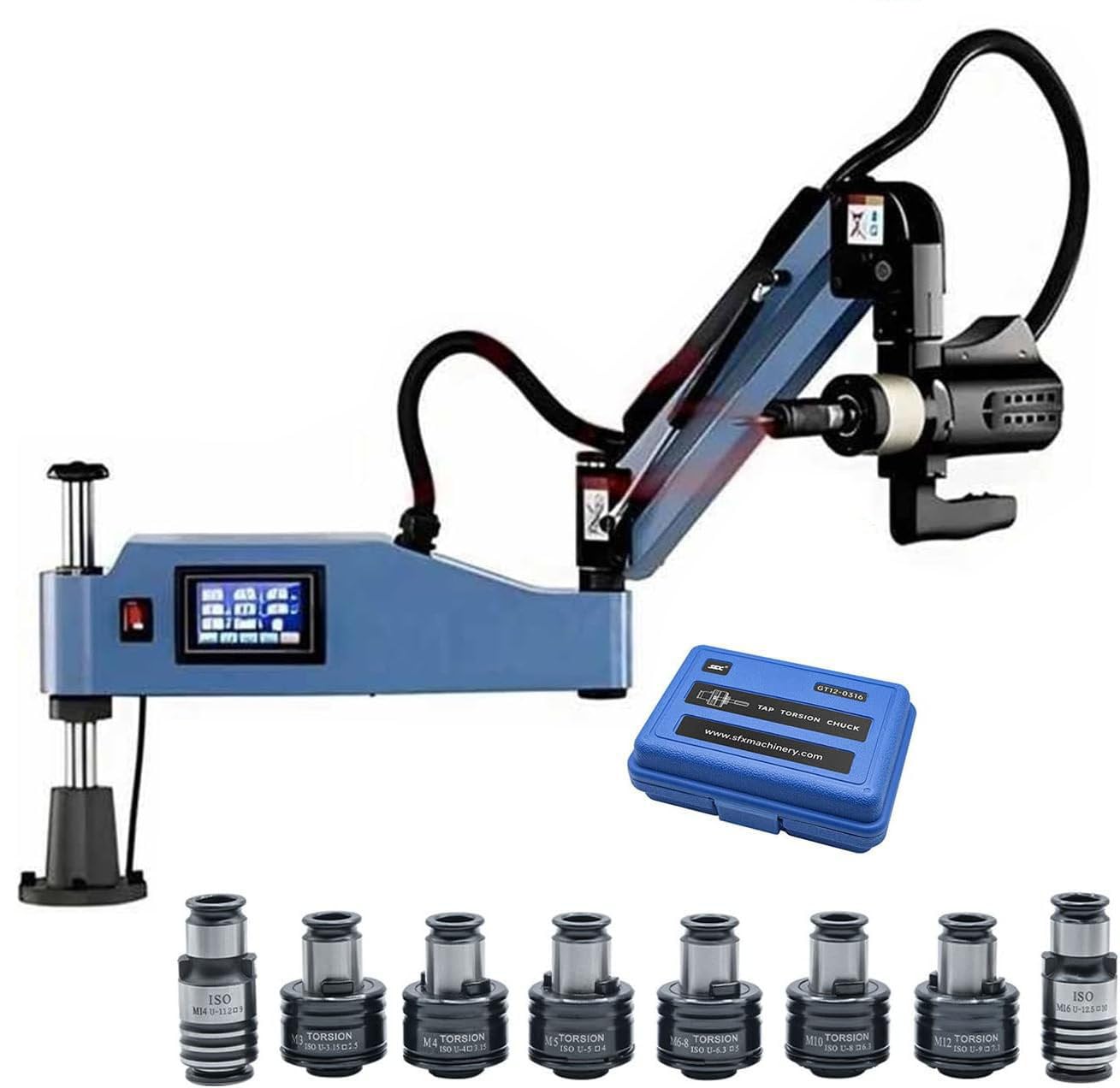 Maschiatrice per Foratura M3-M16, Maschiatrice elettrica da 1000 mm, Braccio per maschiatura Universale a 360 Gradi, Maschiatrice elettrica per Filettatura