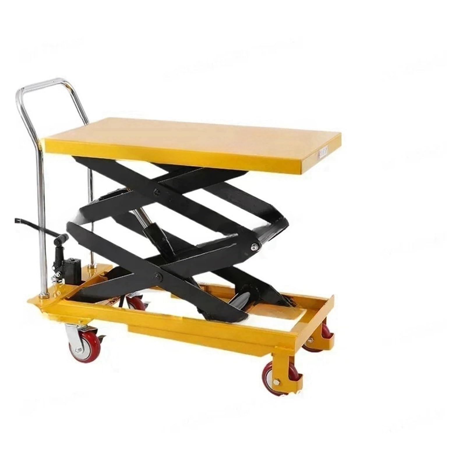 Scherenhubtisch Hydraulischer Hebebühnenwagen Mobiler Scheren-Elektro-Hebewagen Kleine Werkbank Manueller Pritschenwagen(500 kg 0.9 m)