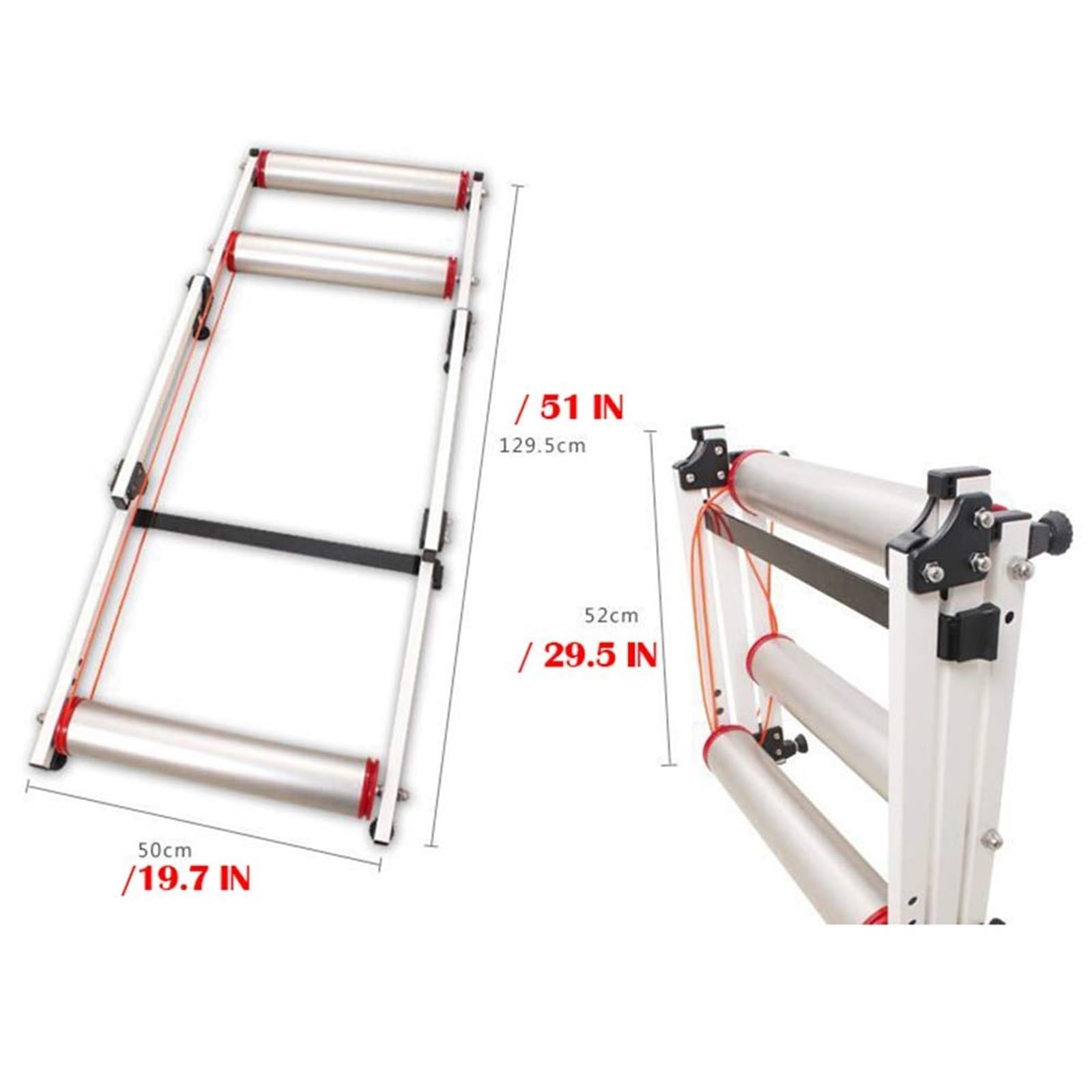 Fahrradrollentrainer für den Innenbereich, faltbare Aluminium-Legierung, mit parabolischem Design für Stabilität und versiegelte Lager, perfekt für MTB und Rennräder