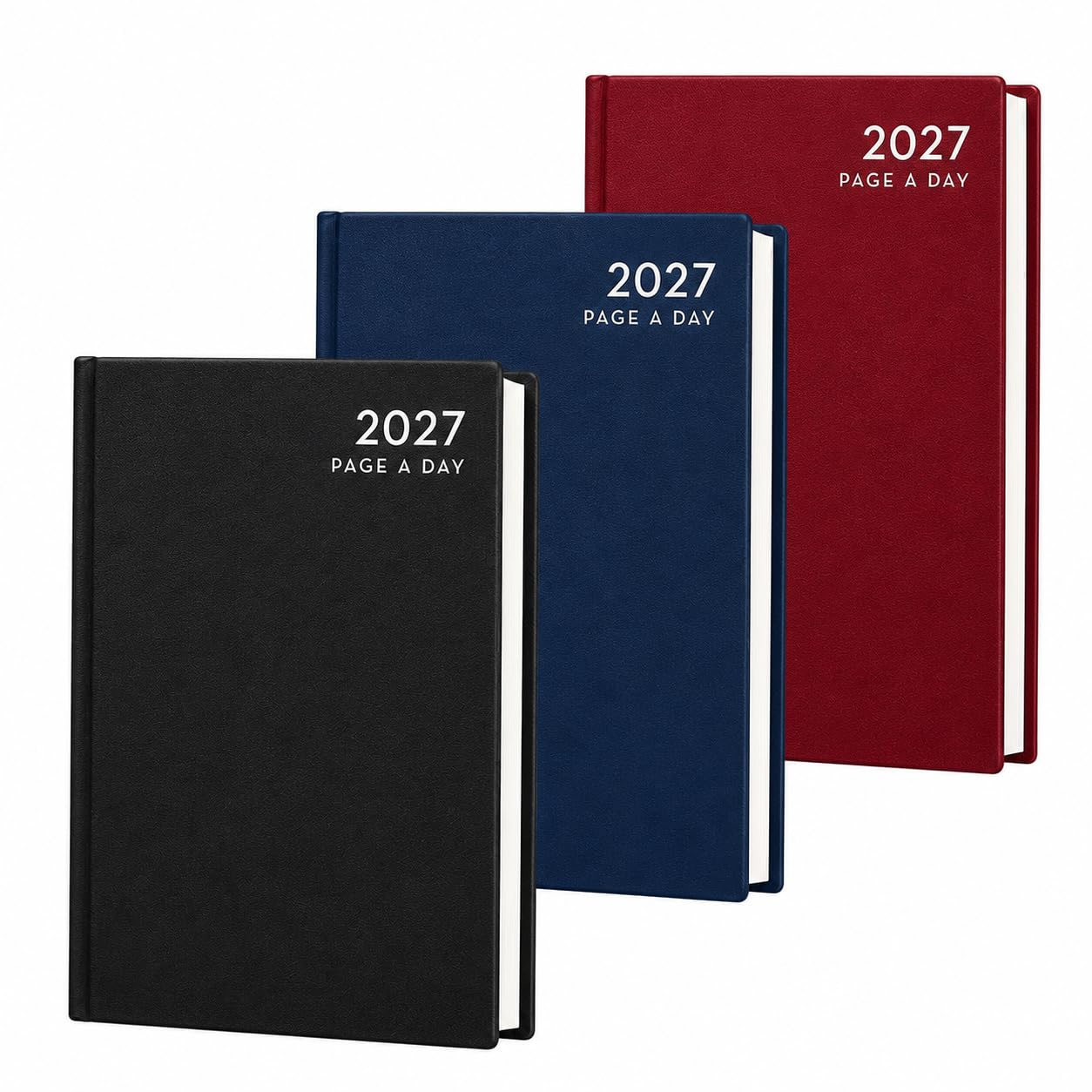 MA NASIR 2027 A6 Diary Day Per Page | Hard Cover Diary with Ribbon Bookmark | Pvc Hardback Cover, Foil Embossed Design, Daily Planner, Notes & Year Planner Assorted Colour 14.5 X 13 X 1.5 Pack of 1