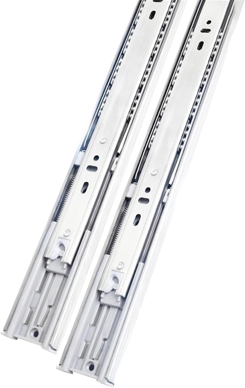 Drawer Stainless Steel Slide Rail Three-Section Rail Damping Buffer Thickened Cabinet Wardrobe Mute(Buffer10inch(25cm))