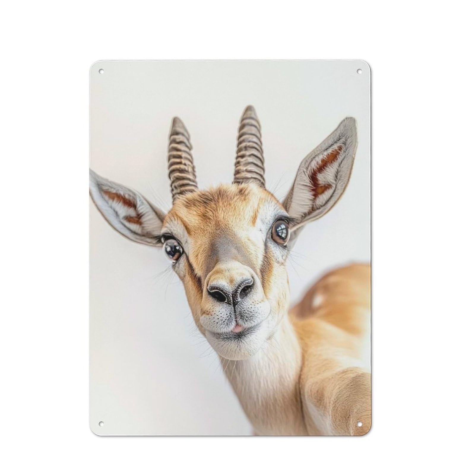 Junmoney Gazelle Selfie Tin Wall Plaque 40X30cm With For Dining Room Or Kitchen, Winter Wall Decor For Dining Room Decor Fans