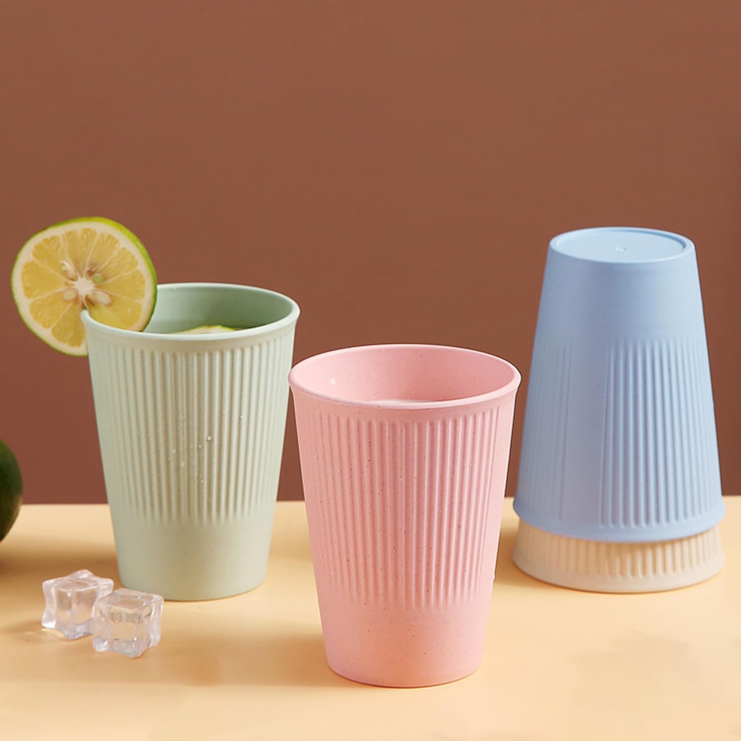 Plastic Drinking Cups 8 Pcs Tumblers Colorful 12 oz Drinking Glasses for Water Juice Cocktail Portable Camping Bathroom Mouthwash Dishwasher Safe - Image 8