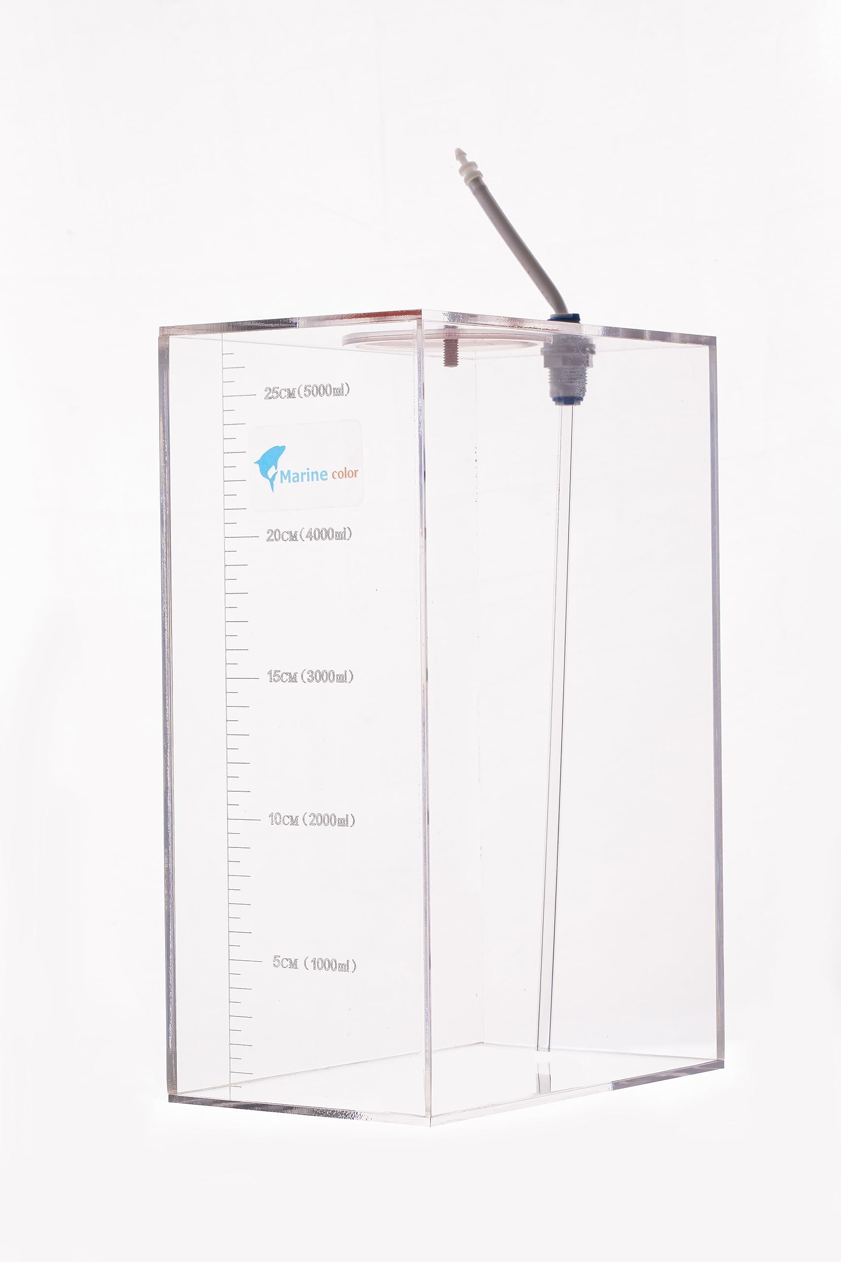 Marine Color Récipient à Liquide en Acrylique 5 L avec Pompe Doseuse et Système de Recharge Automatique, Stockage Liquide Transparent Durable pour Aquarium et Systèmes de Dosage Précis