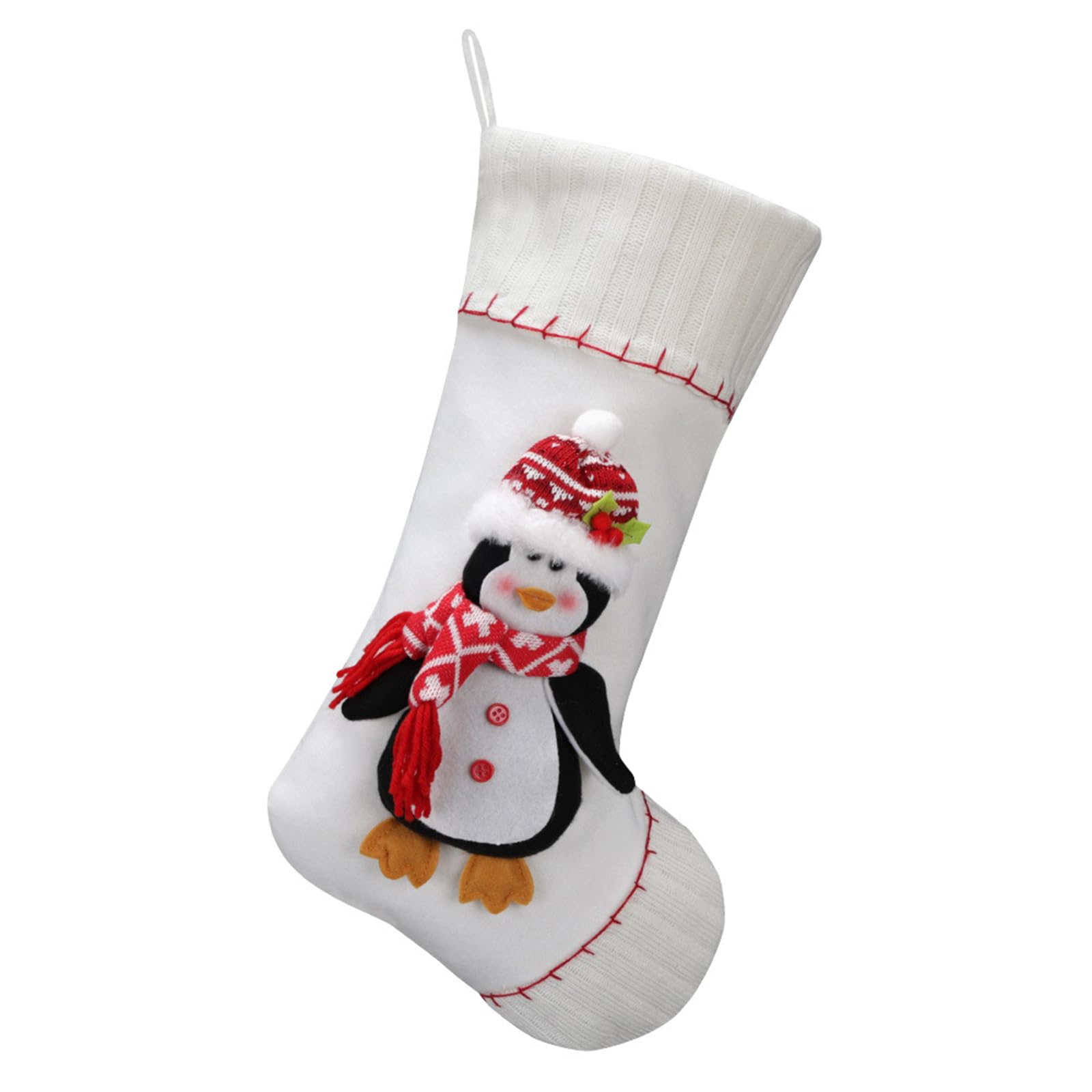 Tsophreniq Christmas Stocking for Fireplaces Decoration Stylish Hanging Gifts Bag Santa/Snowman/Deer/Penguins Party Supplies Home Celebration Decoration