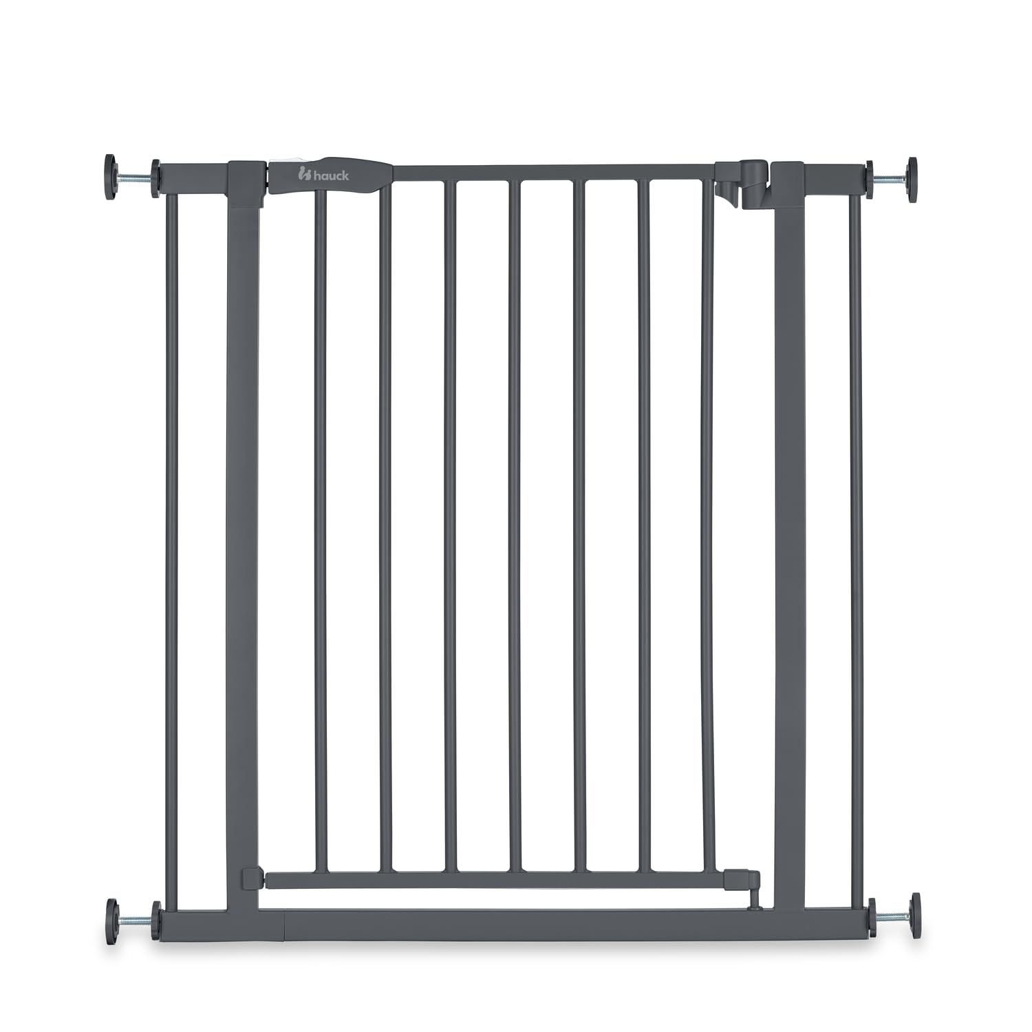 hauck Cancelletto di Sicurezza per Bambini Open N Stop 2 - Cancelletto per Bambini per aperture da 75-80 cm, Apertura con Una Sola Mano Su Entrambi i Lati, Chiusura Manuale - Metallo, Grigio Scuro