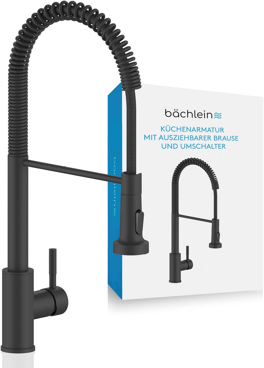 Schwarze Niederdruck Armatur Küche - Ausziehbar Mit 3 Sprühmodi Für Boiler