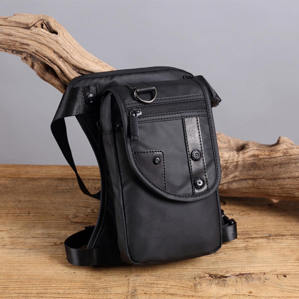 Gatuida Riñonera Multifuncional para Hombre Correa Ajustable y Tela Oxford Negra, Bolso Deportivo Cómodo y Moderno para Actividades al Aire Libre