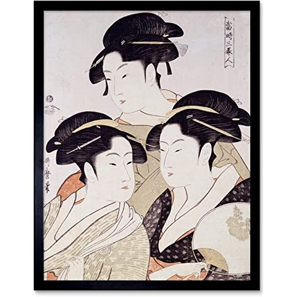 Kitagawa Utamaro Three Beauties Of The Present Day Unframed Wall Art Print Poster Home Decor Premium