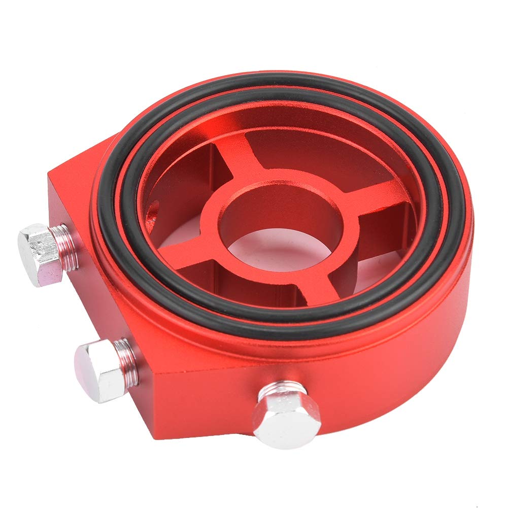 Kit adattatore per misuratore di temperatura olio a piastra sandwich con radiatore filtro olio universale in alluminio, rosso