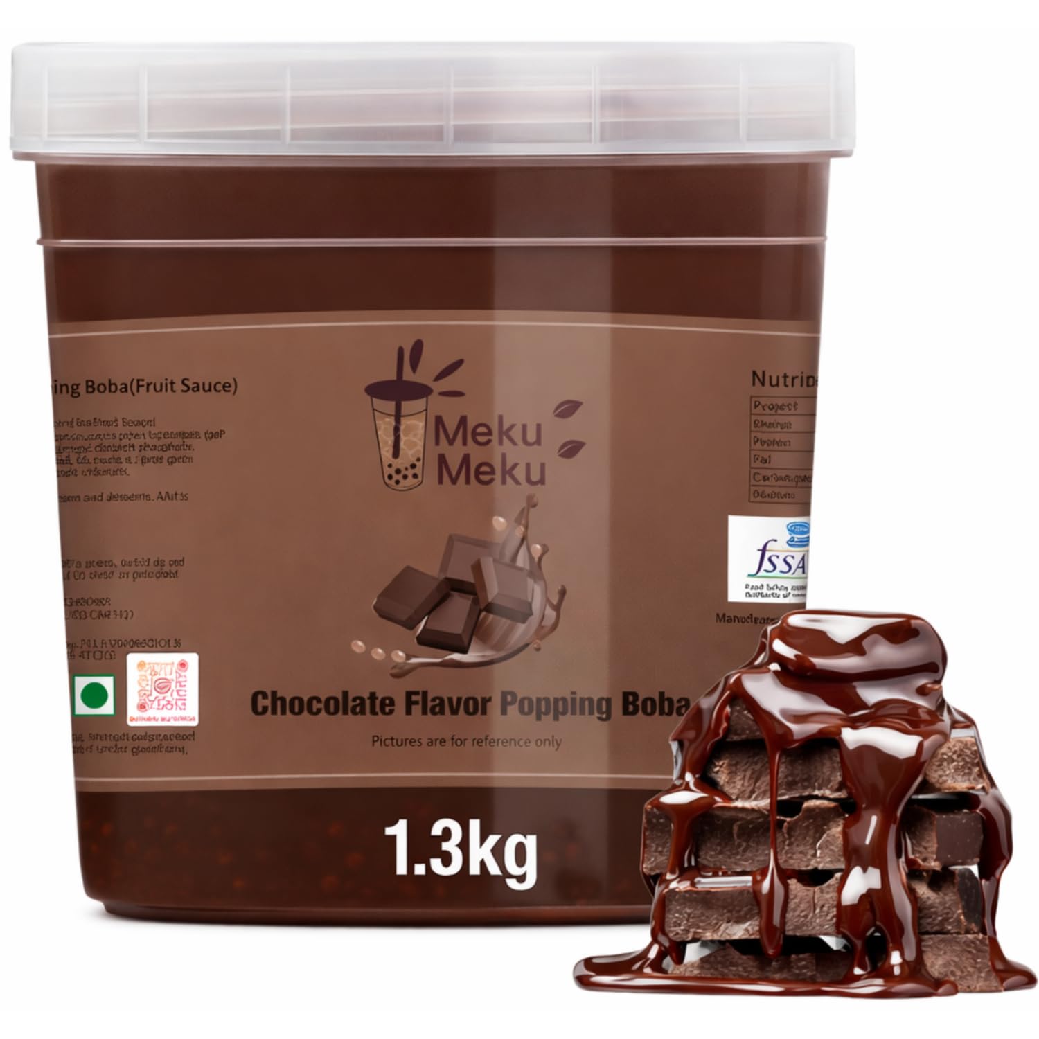 MEKU MEKU - Chocolate Flavour Popping Boba Pearls (1.3kg) By COUGAR | Juice Filled Bursting Boba Balls | Bubble Tea & Dessert Toppings | Sweet Chocolate Pearls | Perfect for Milkshakes, Ice Cream & Drinks - (IMPORTED)-image-26