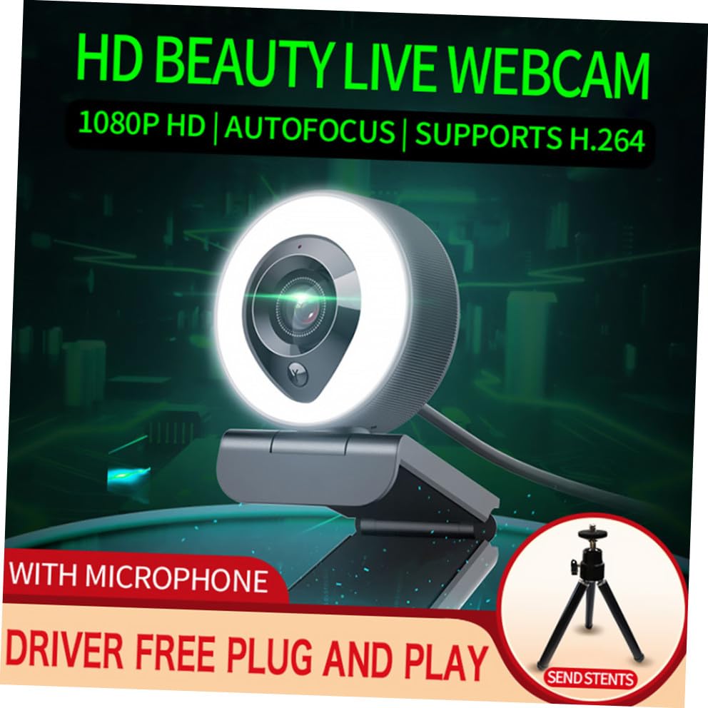 Webcam 4k grand angle 130 de visioconférence Vaguelly autofocus avec éclairage LED - 3