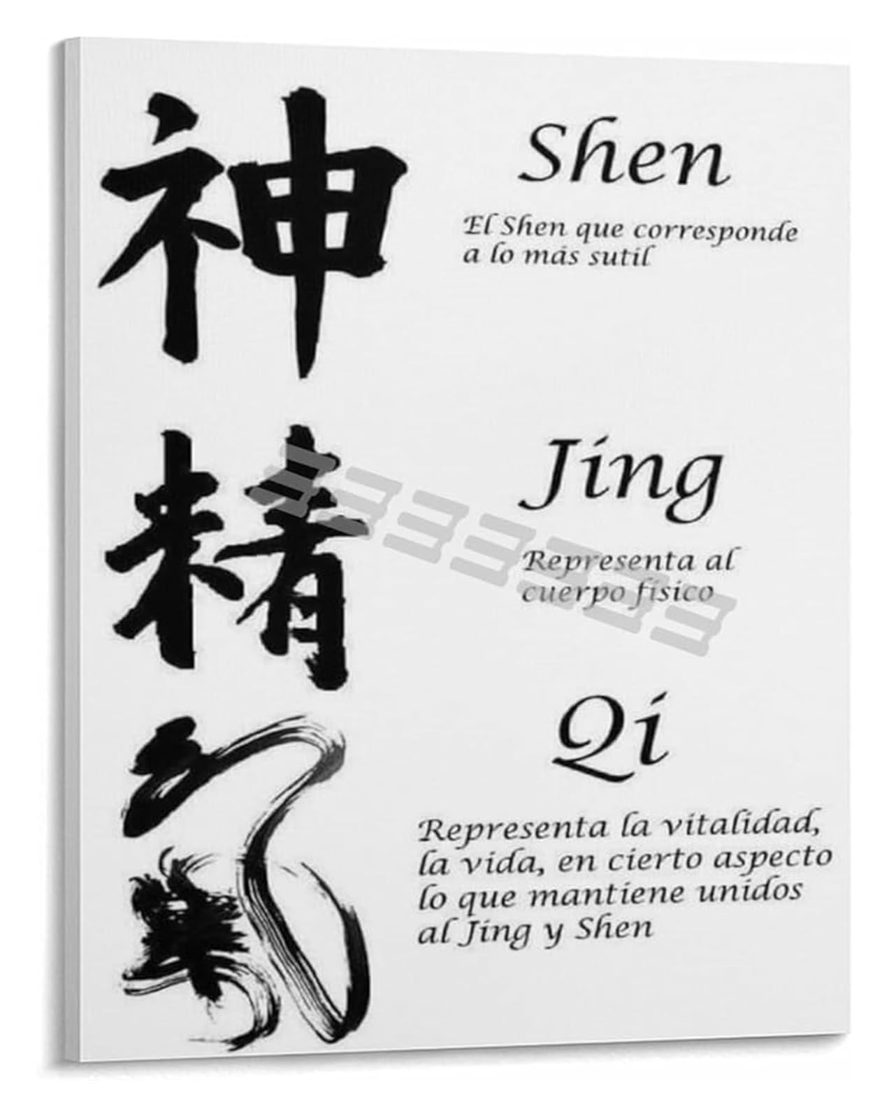 FNYUVNFAF Daoist Three Treasures Jing Qi Shen Principles Poster Canvas Wall-Art for Yoga Studio Decor Unframed,12x18inch(30x45cm)