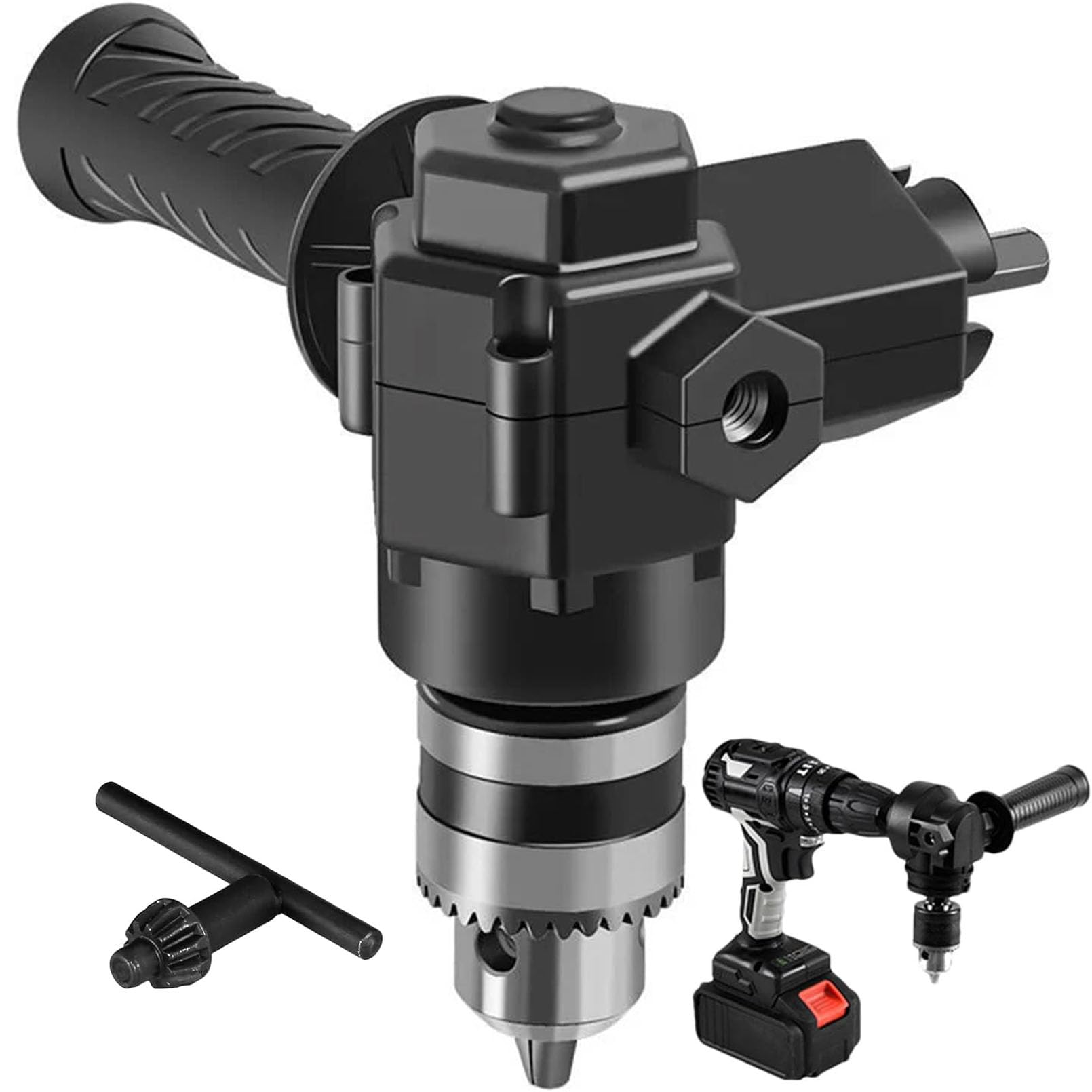 Mocowanie wiertarki kątowej, uchwyt wiertarski 90 stopni z uchwytem, bezprzewodowy adapter do mocowania wiertarki kątowej, uchwyt przedłużający, wałek 7 mm, narzędzie do przedłużania wiertarki