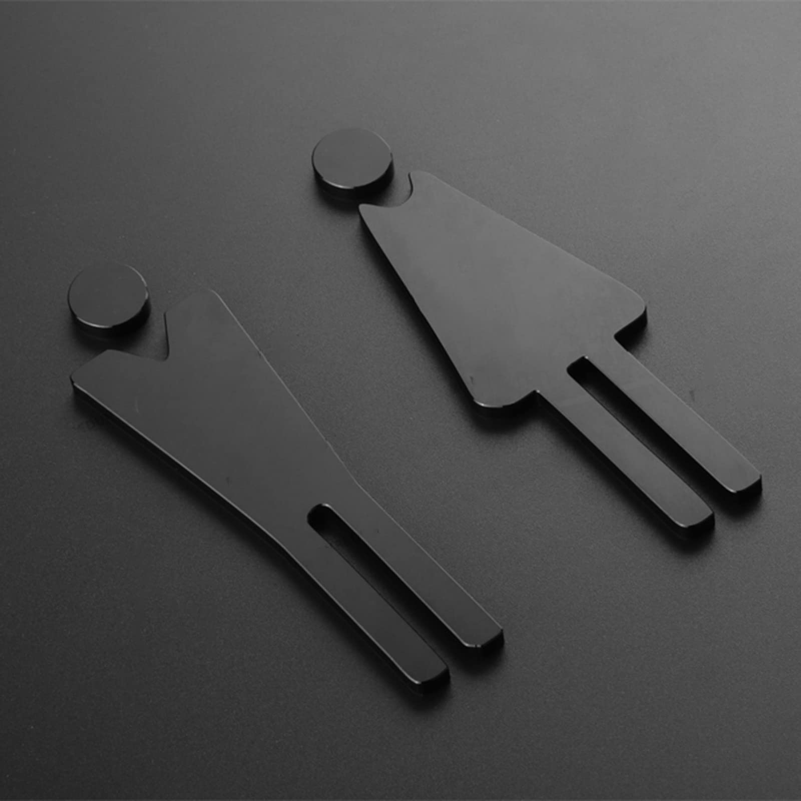 cartel para la puerta del baño, Letreros for baños de hombres y mujeres, letreros aluminio cepillado, decorativos for puertas baño, for oficinas, negocios restaurantes(A)