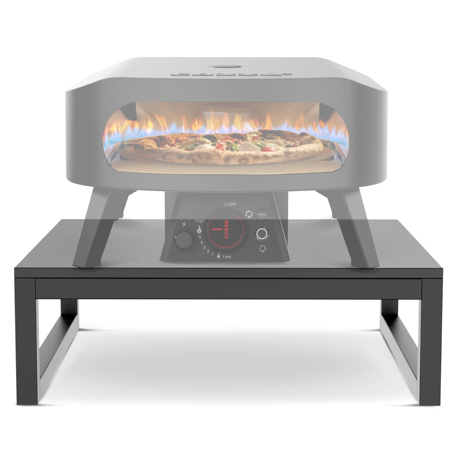 cozze® Erhöhung für Pizzaofen – Stabiler Pizzatisch-Aufsatz für die Outdoor Küche – Ergonomischer Stand aus pulverbeschichtetem Stahl – Belastbar bis 80 kg - 20x60x60 cm